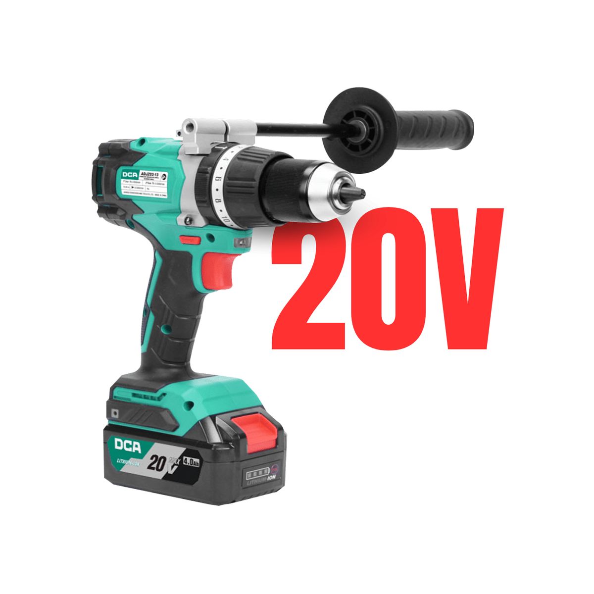 DCA - Taladro percutor 20v 120nm incluye 2 baterias 4ah industrial DCA