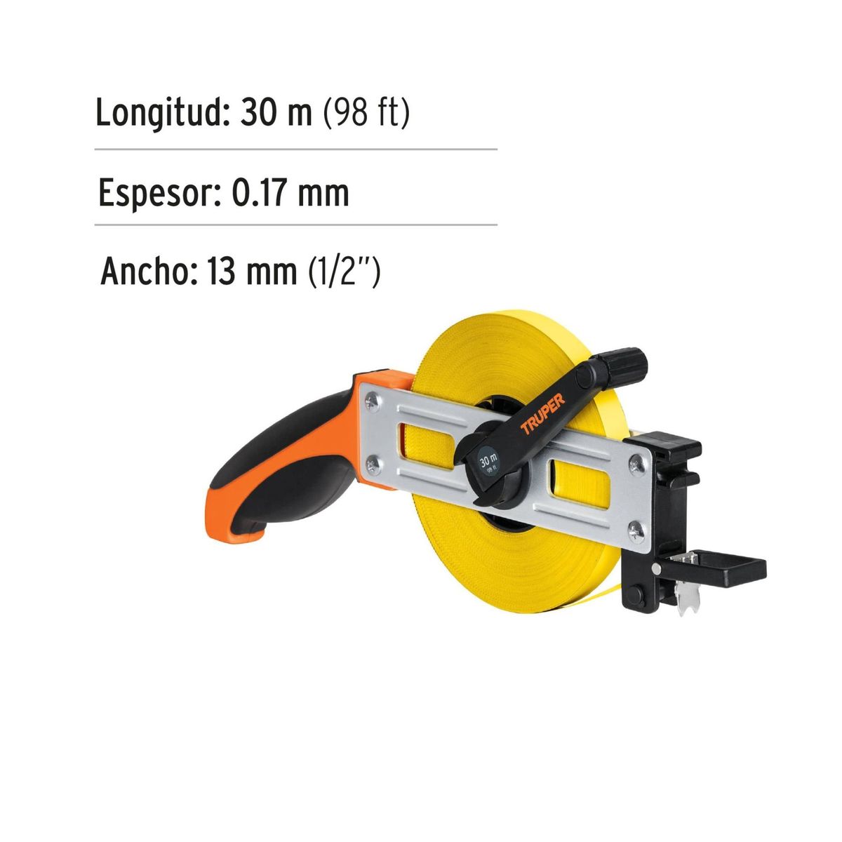 TRUPER - Cinta metrica de ACERO 30m wincha Truper 12648