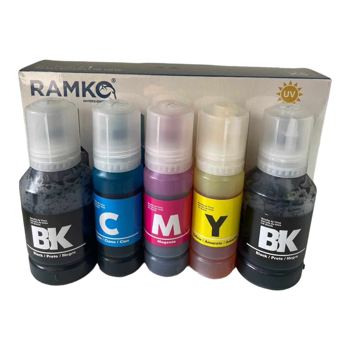 RAMKO - PACK X4 TINTA COMPATIBLE EPSON 504 + 1 NEGRO DE REGALO