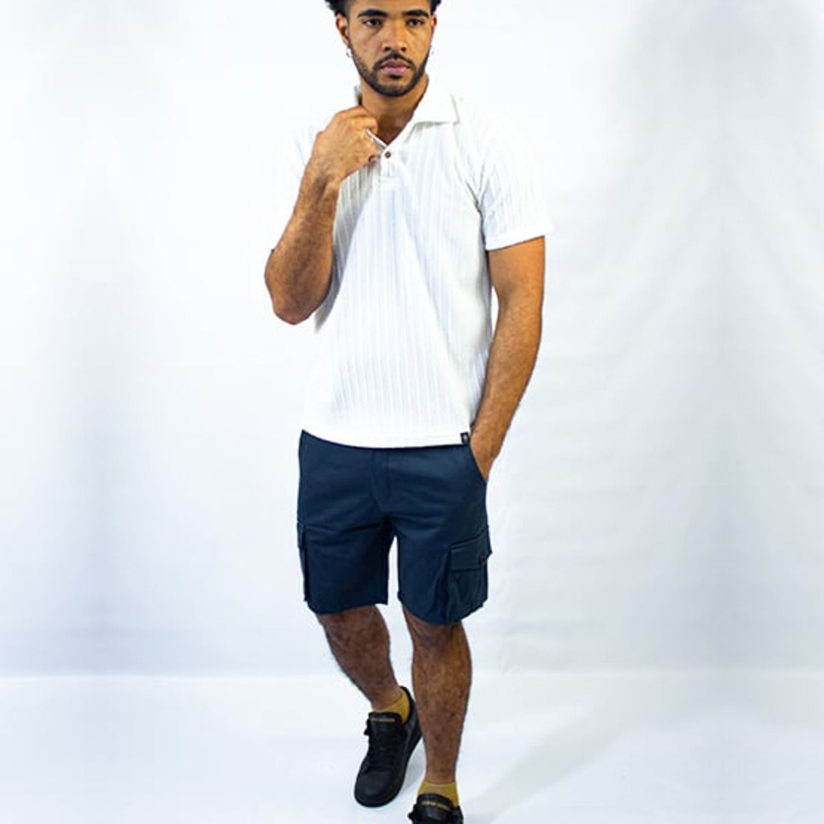 DM DEXMEN - Polo Dexmen Labrado Blanco