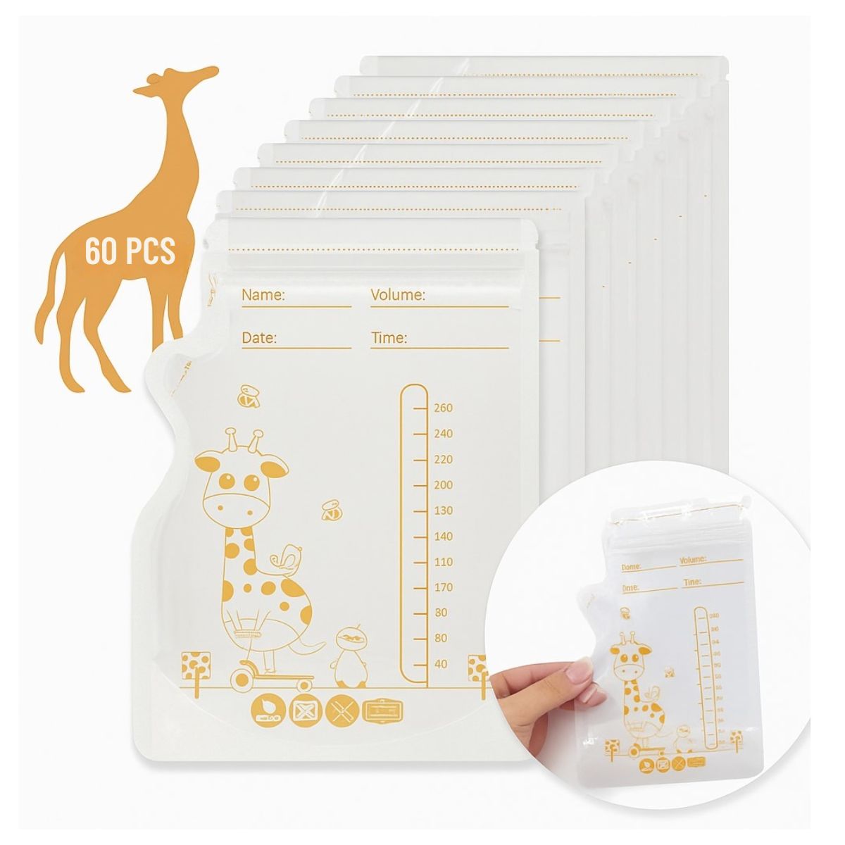 GENERICO - Bolsas de Almacenamiento para Leche Materna 60 Unidades