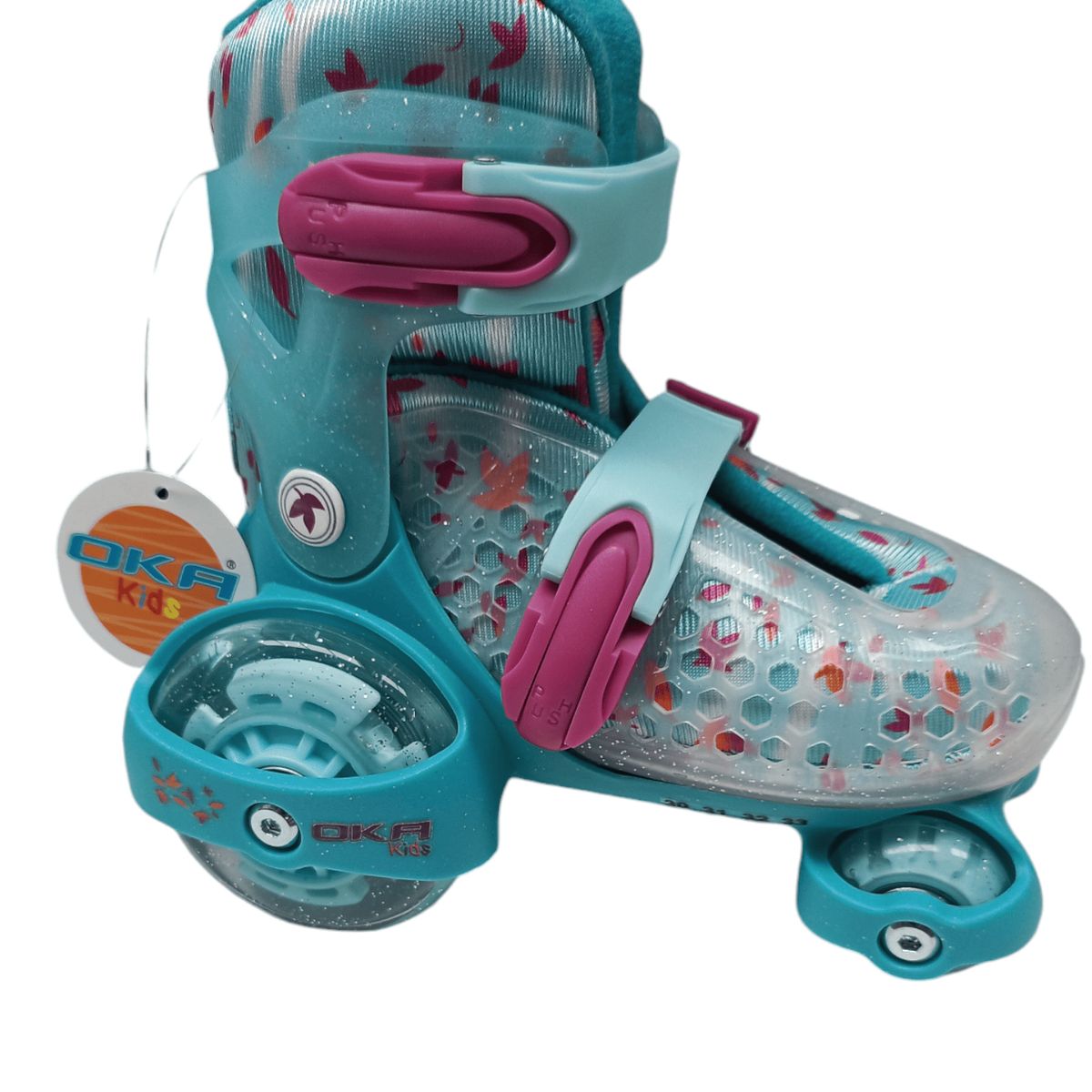 OKA - PATIN 4 RUEDAS KIDS TURQUESA TALLA S 30-33