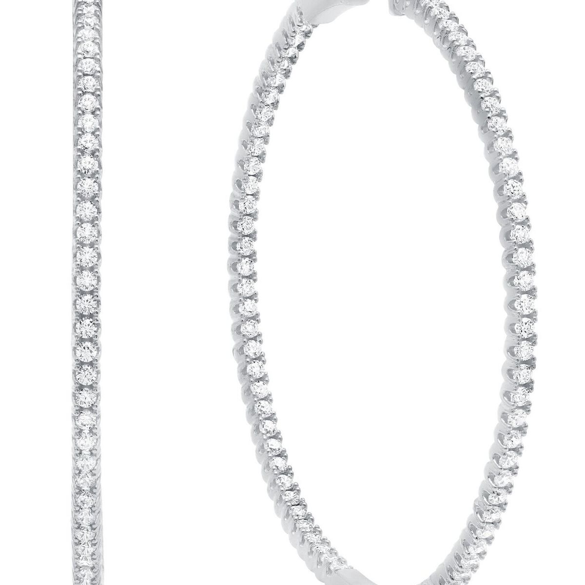 CRISLU - Pendientes de aro pavé grandes