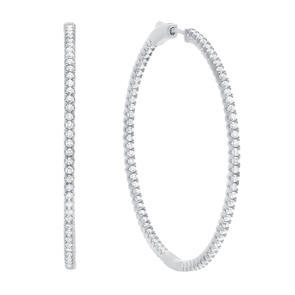 CRISLU - Pendientes de aro pavé grandes