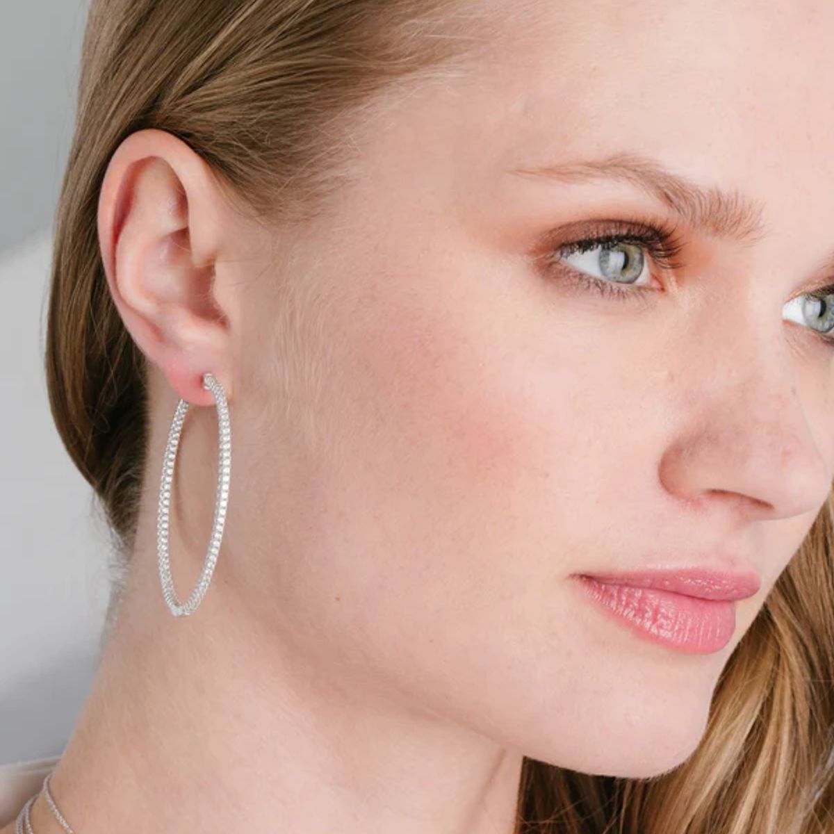 CRISLU - Pendientes de aro pavé grandes