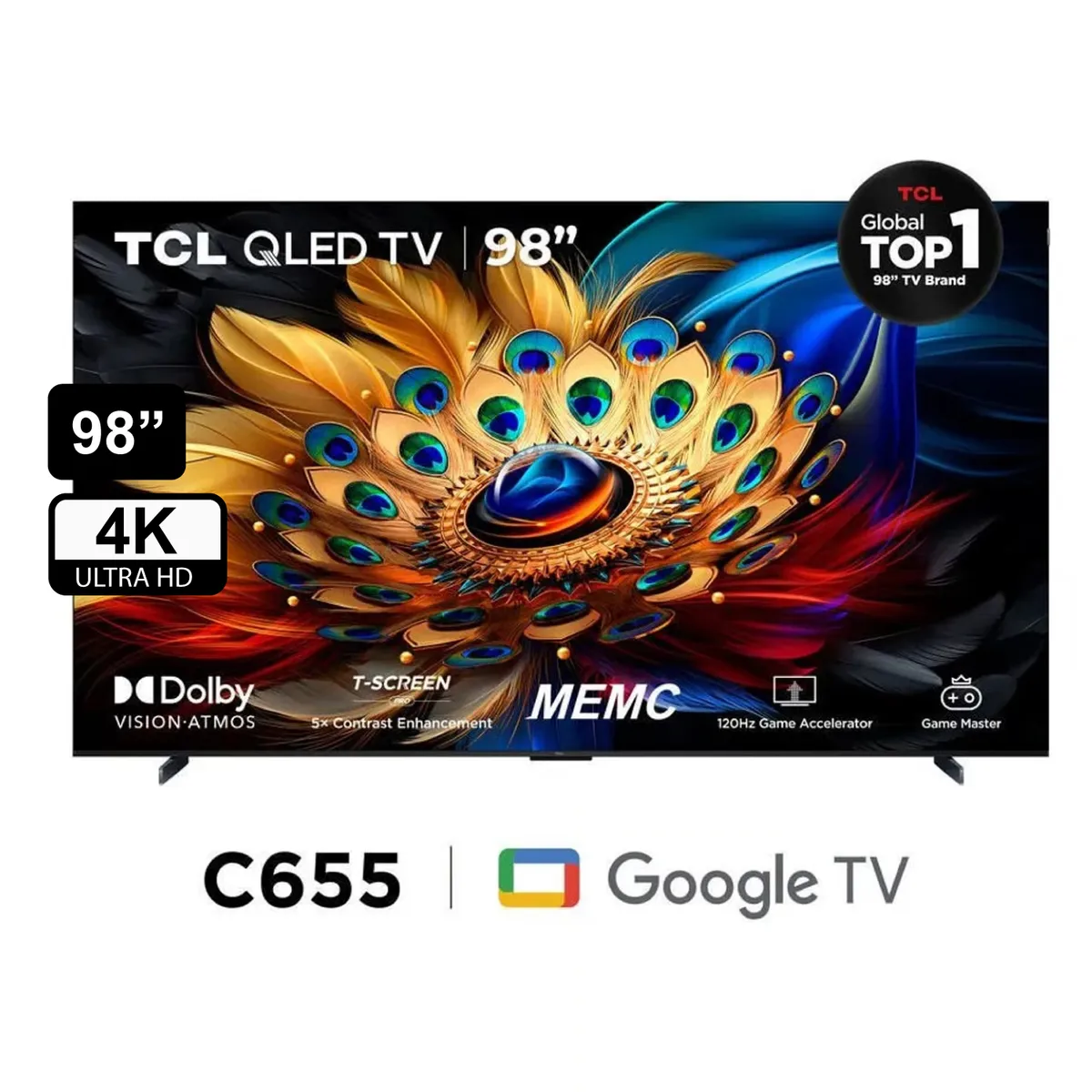 TCL - TELEVISOR TCL  98" BUFFER INCORPORADO SMART TV QLED 98C655 GOOGLE TV