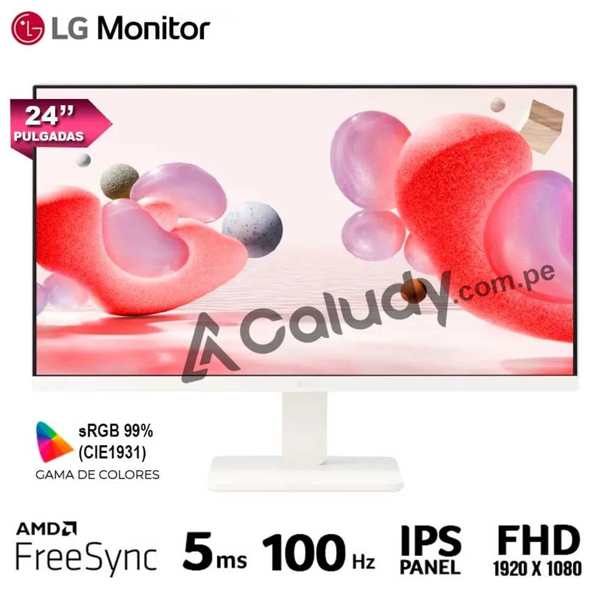 LG - Monitor LG 24MR400-W IPS Full HD 100 Hz 5ms FreeSync