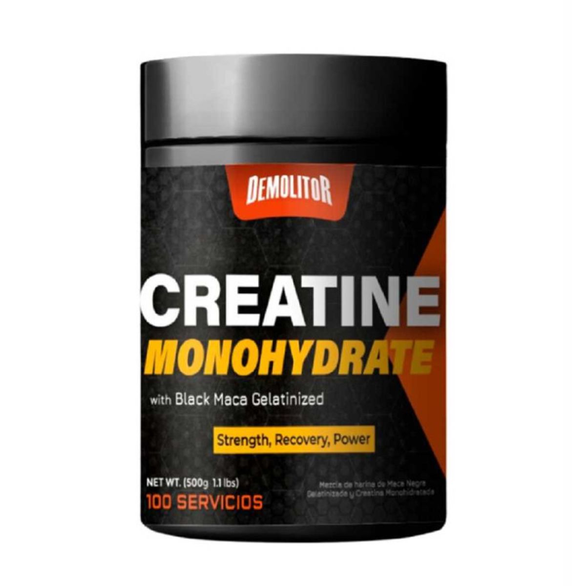 DEMOLITOR - Creatina Monohidratada con Maca Negra Gelatinizada 500 G - DEMOLITOR