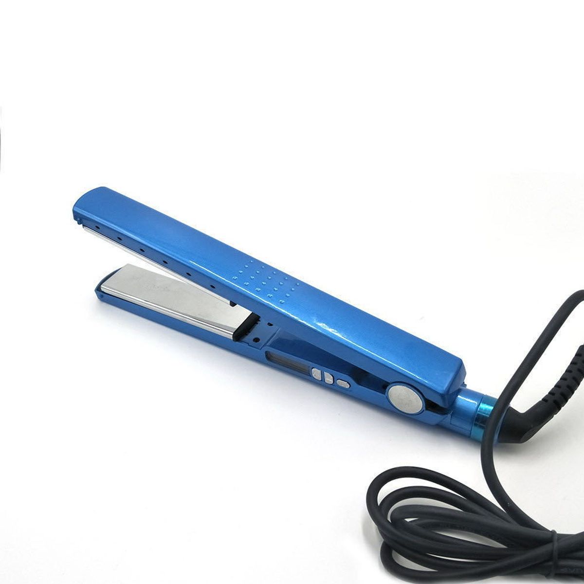 GENERICO - Trio Plancha Alisador Nano Rizador Ondulador Peineta Color Azul
