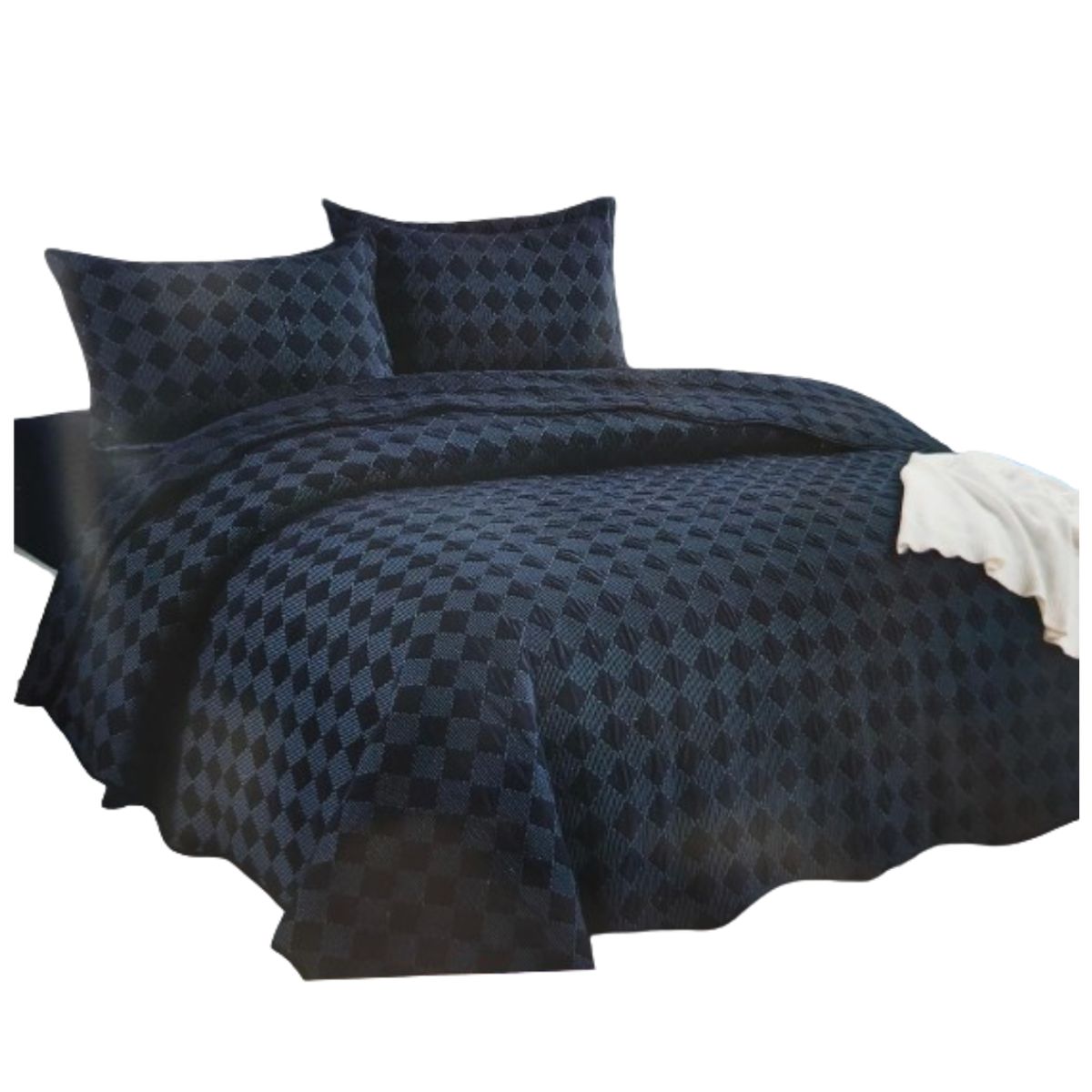 CUTE - CUBRECAMA NEGRO 5 PIEZAS EN 2 PLAZAS