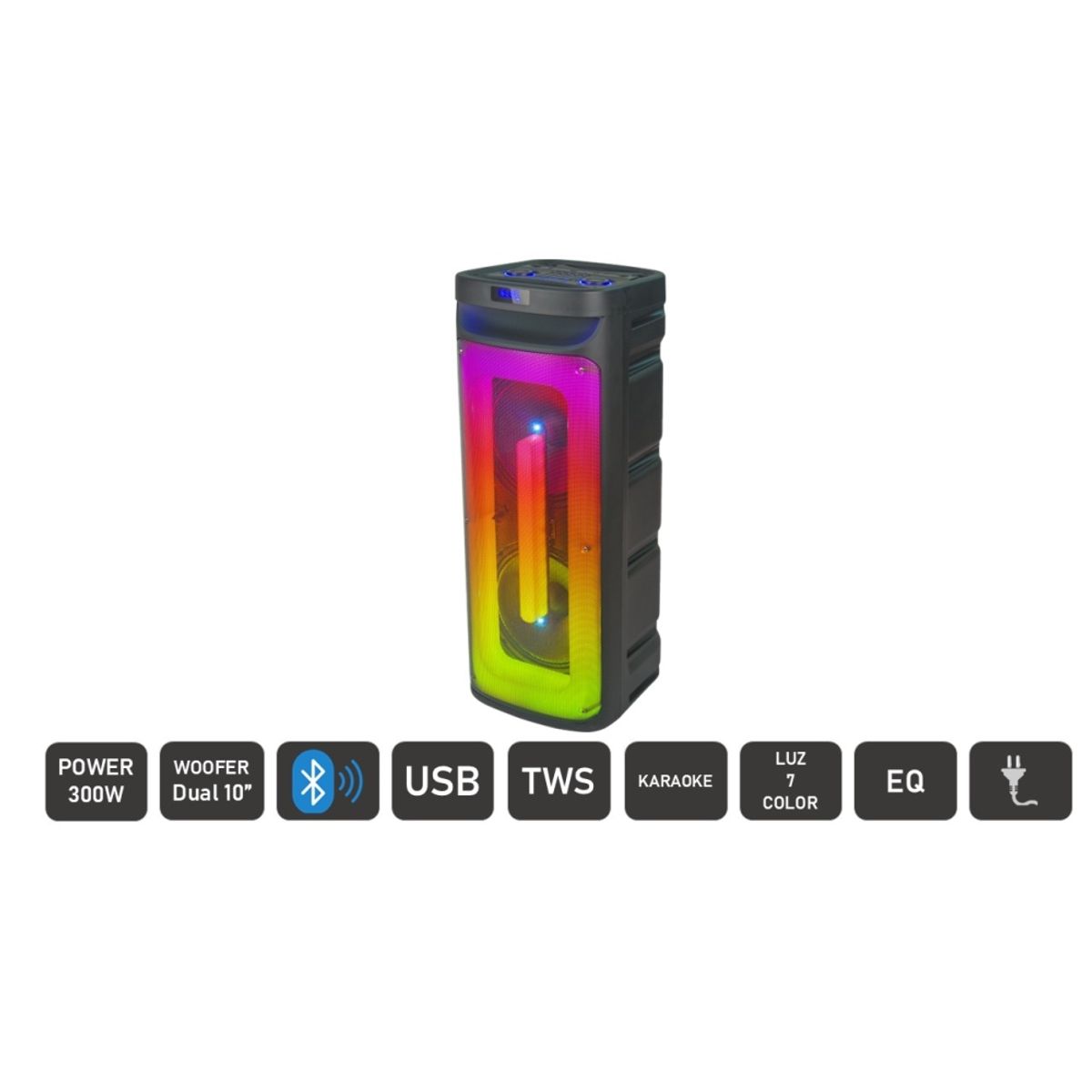 TREVELY - Parlante Portátil Bluetooth TREVELY WT-1060A - 300W