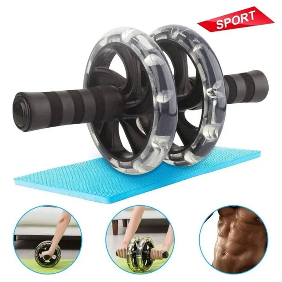 GENERICO - Rueda Abdominal Doble + Mini Mat