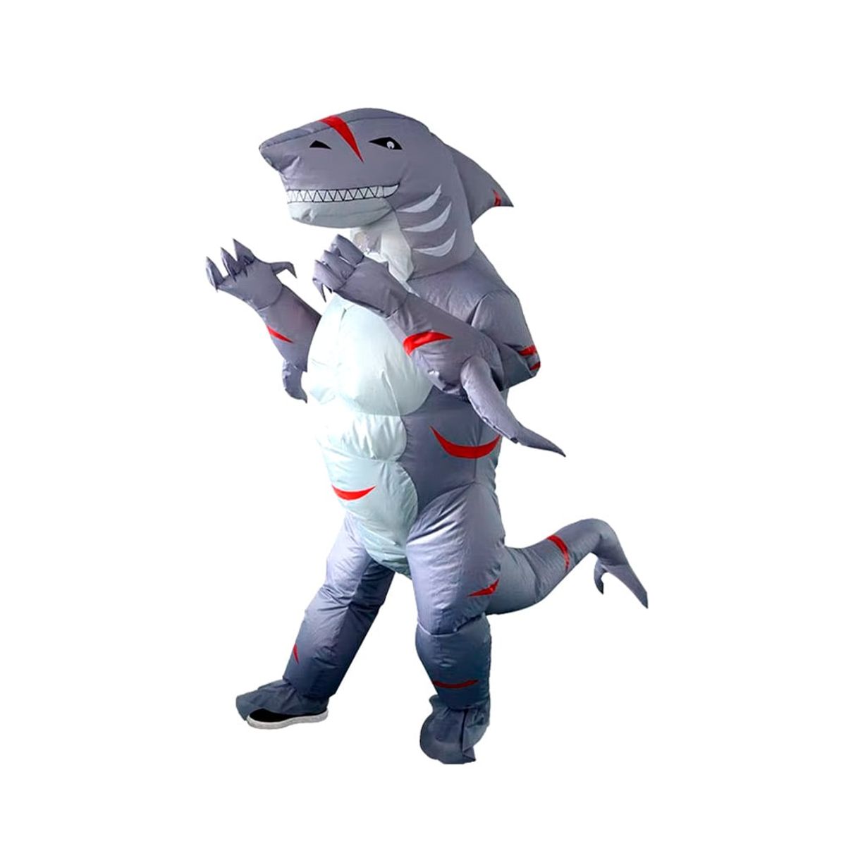 GENERICO - Disfraz Inflable Tiburón Musculoso con Cicatrices Halloween