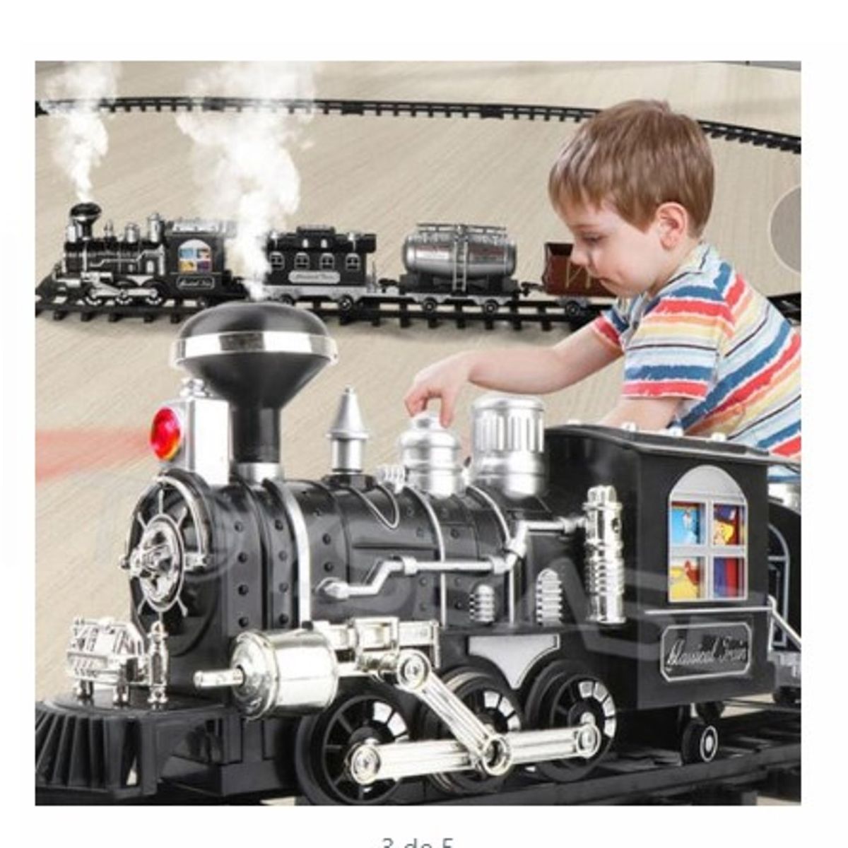 GENERICO - Tren Navideño CON SMOKE ,LIGHT ,SONIDOl+ Pista  de Calidad DE 21 PCS