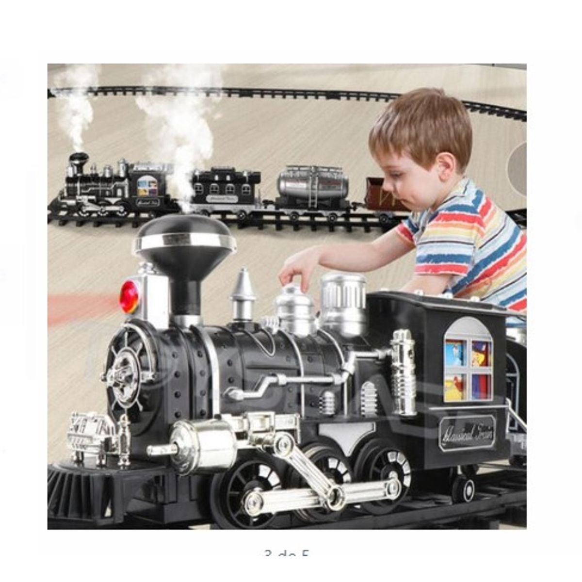 GENERICO - Tren Navideño CON SMOKE ,LIGHT ,SONIDOl+ Pista  de Calidad DE 21 PCS