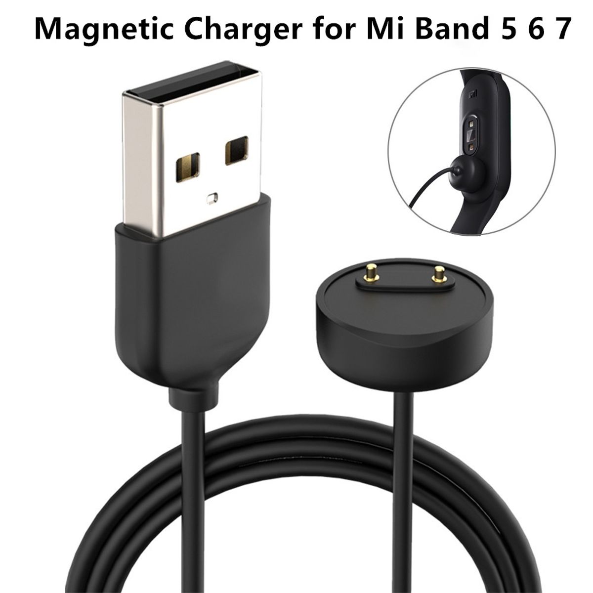 GENERICO - Cargador Compatible Para Xiaomi Band 7 Negro