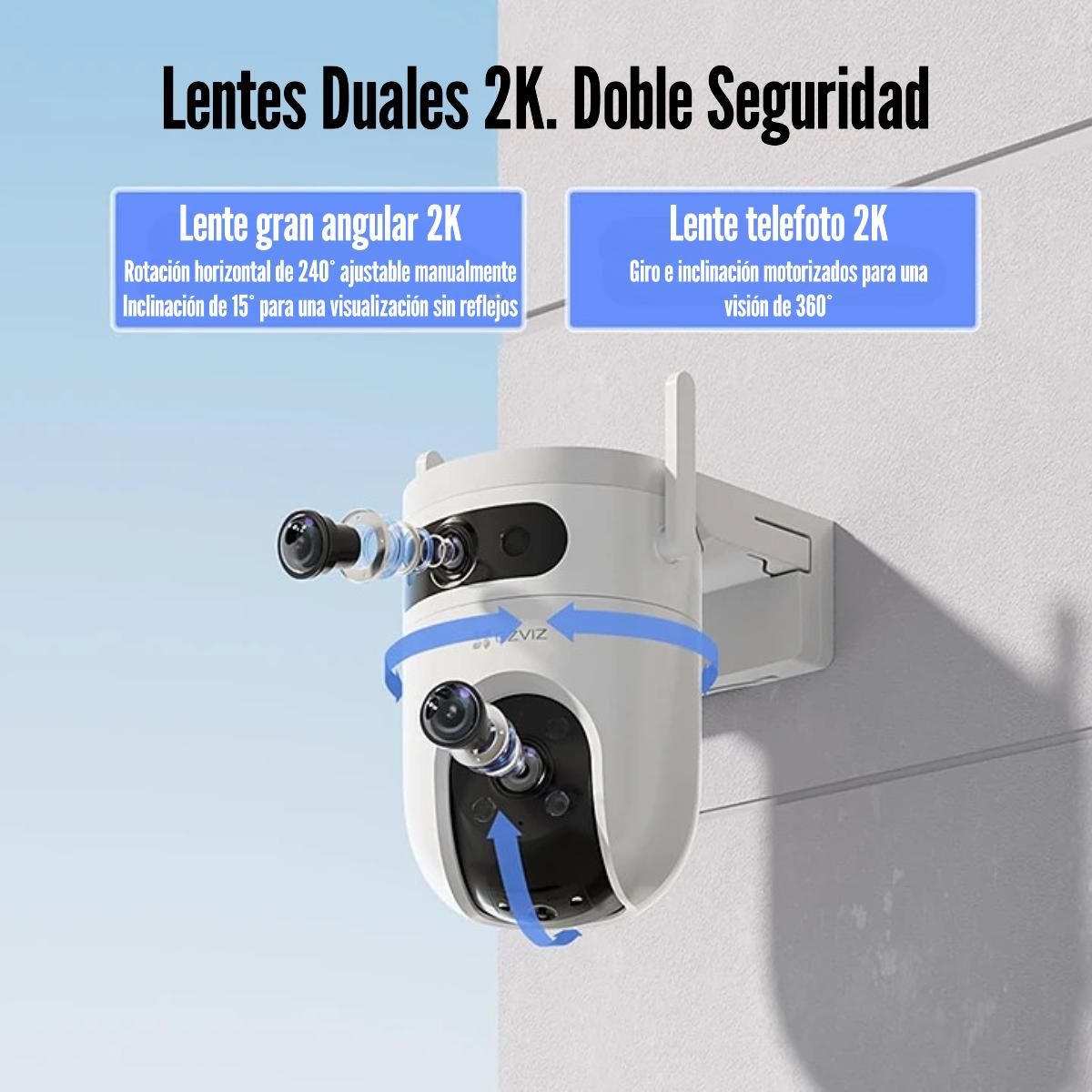 EZVIZ - EZVIZ - Cámara WiFi H9c Dual 2K Smart Home Doble Lente 3MP