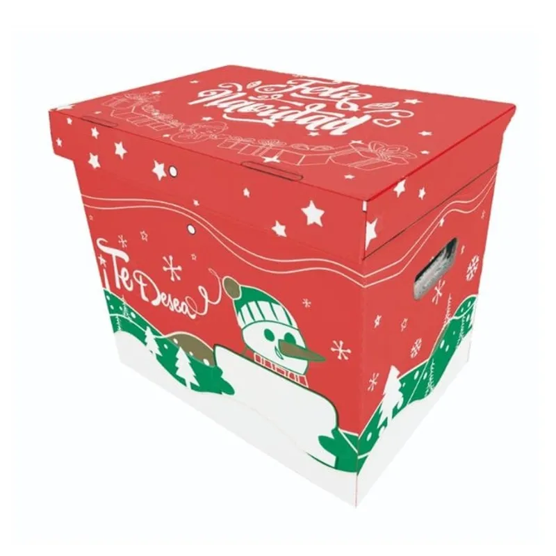 GENERICO - CAJA PARA CANASTA NAVIDEÑA X 06 UNID - ALTA/ROJA Y VERDE