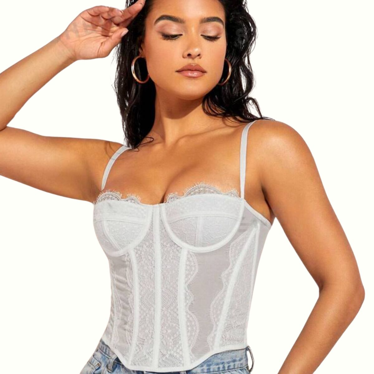 GENERICO - Corset Urban Encaje Blanco