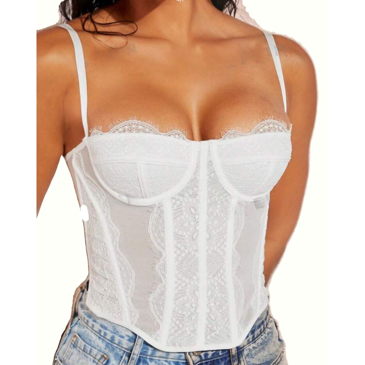 GENERICO - Corset Urban Encaje Blanco