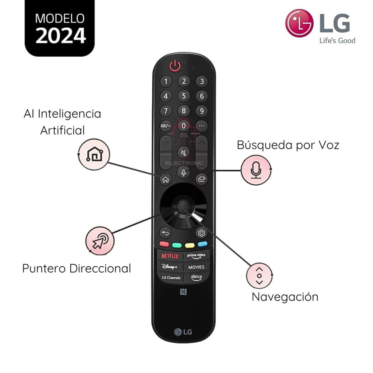 LG - Control Magic LG MR24GN Con Botón Alexa Y LG Channels Modelo 2024