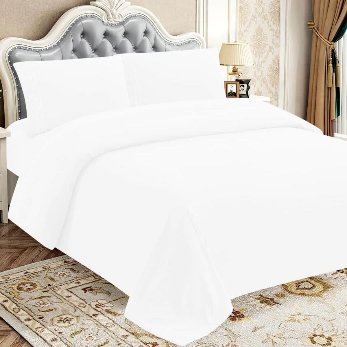 GENERICO - Juego de sábanas con bordado 2 PLAZAS - HAIRIFON TEX 2500 HILOS