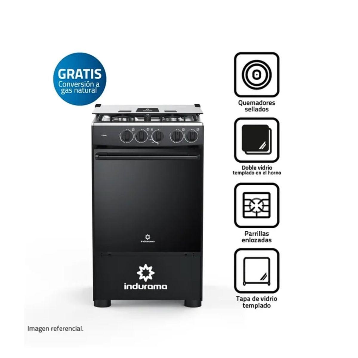 INDURAMA - Cocina a Gas Indurama 4 Hornillas Goya