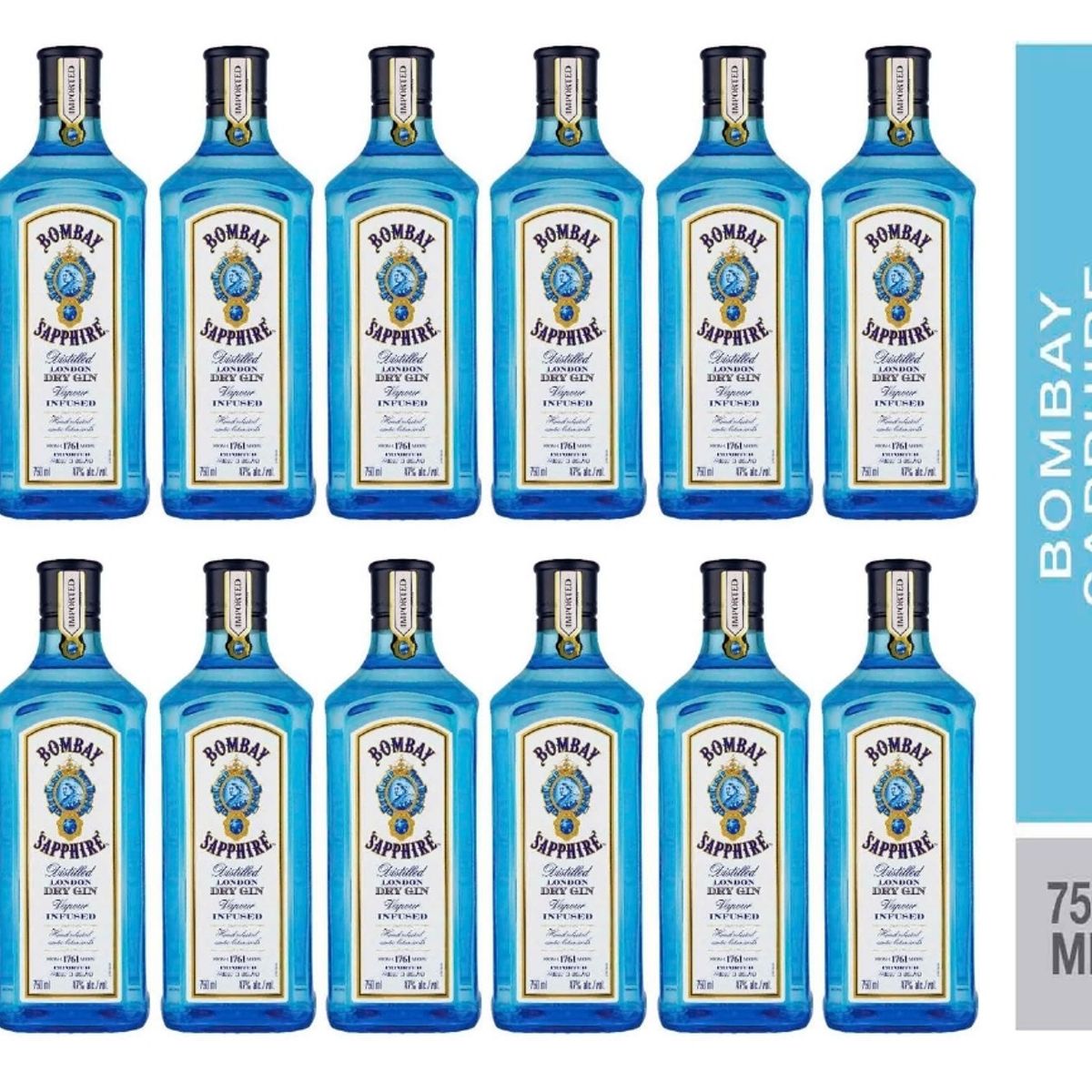 BOMBAY - GIN BOMBAY SAPPHIRE 750ML - 12 UND