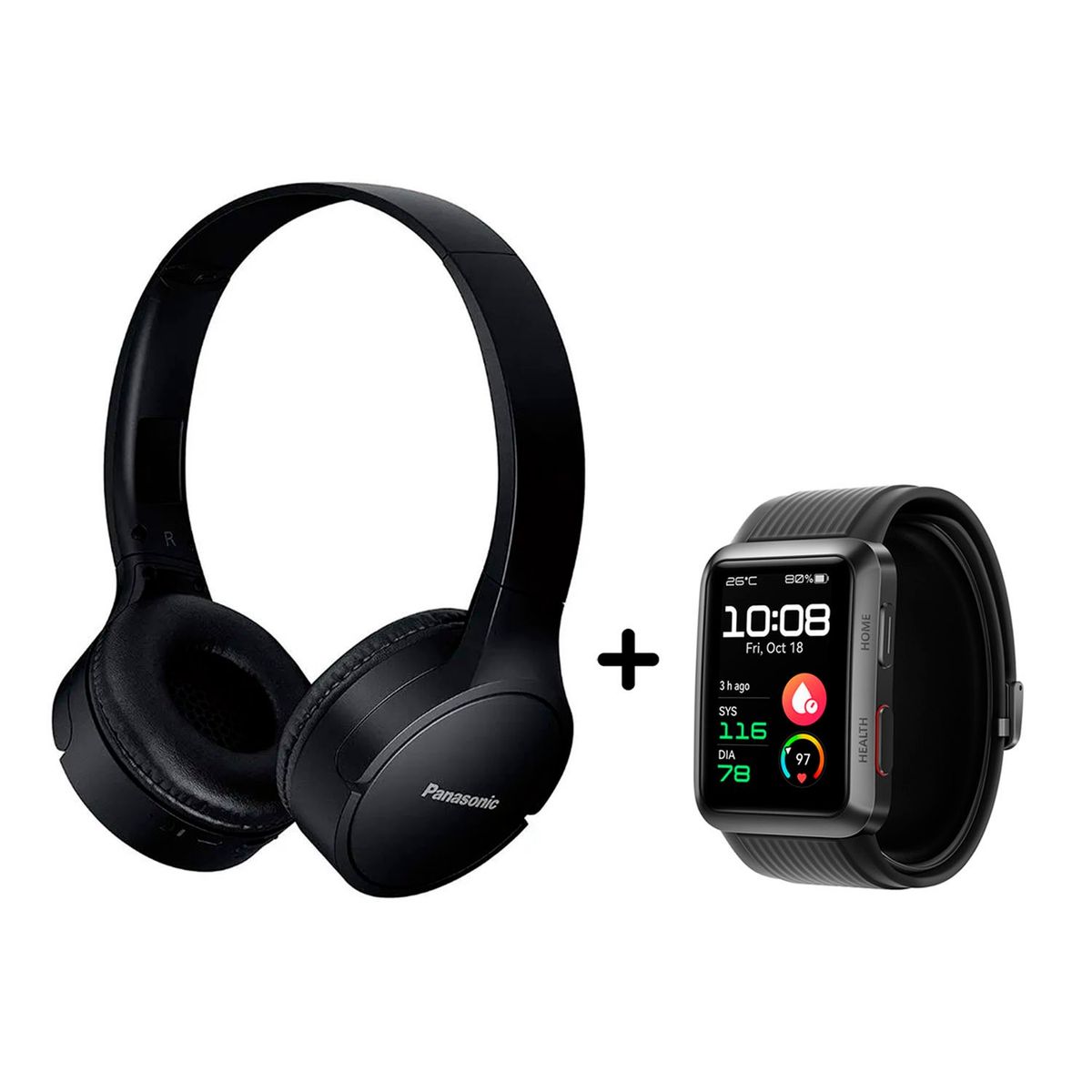 PANASONIC - Combo Audífono Bluetooth RB-HF420 y Smart Watch D