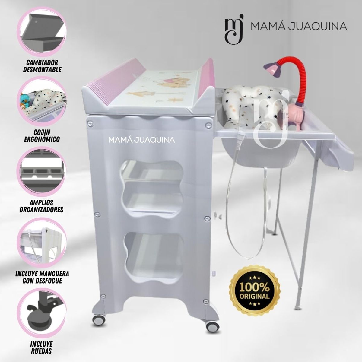 BABY - Bañera Cambiador «BAMORY » Edición Limitada  Pink