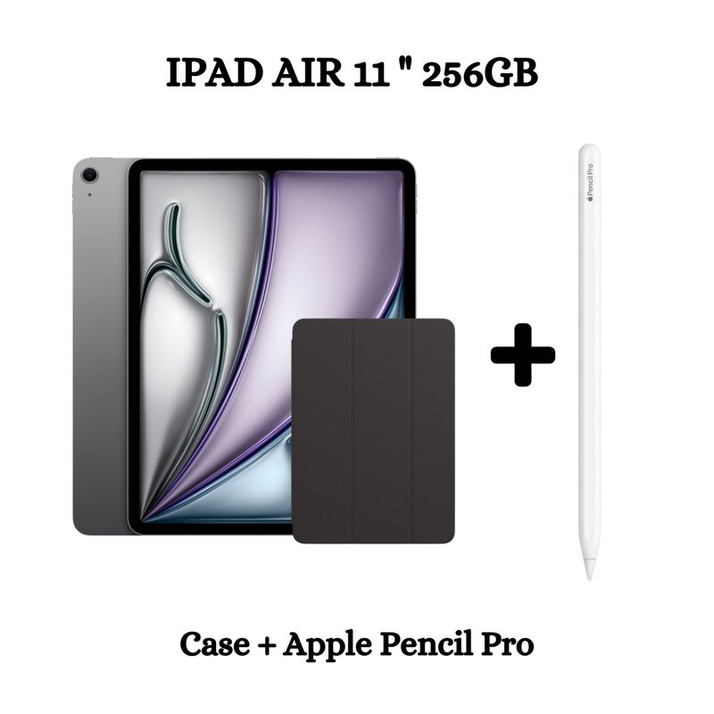 APPLE - Apple iPad Air 11 Wifi Chip M2 256GB - Space Gray + Case + Apple Pencil Pro.