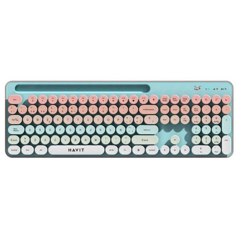 HAVIT - Combo Teclado y Mouse inalámbrico tricolor Havit Kb832gcm-sp