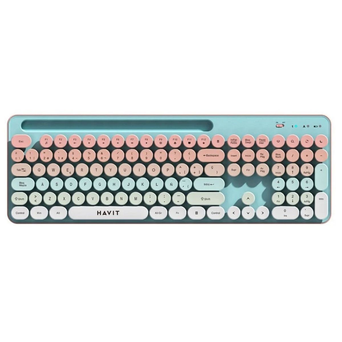 HAVIT - Combo Teclado y Mouse inalámbrico tricolor Havit Kb832gcm-sp