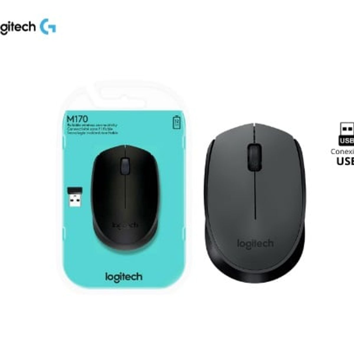 LOGITECH - Mouse logitech inalámbrico m170 usb negro