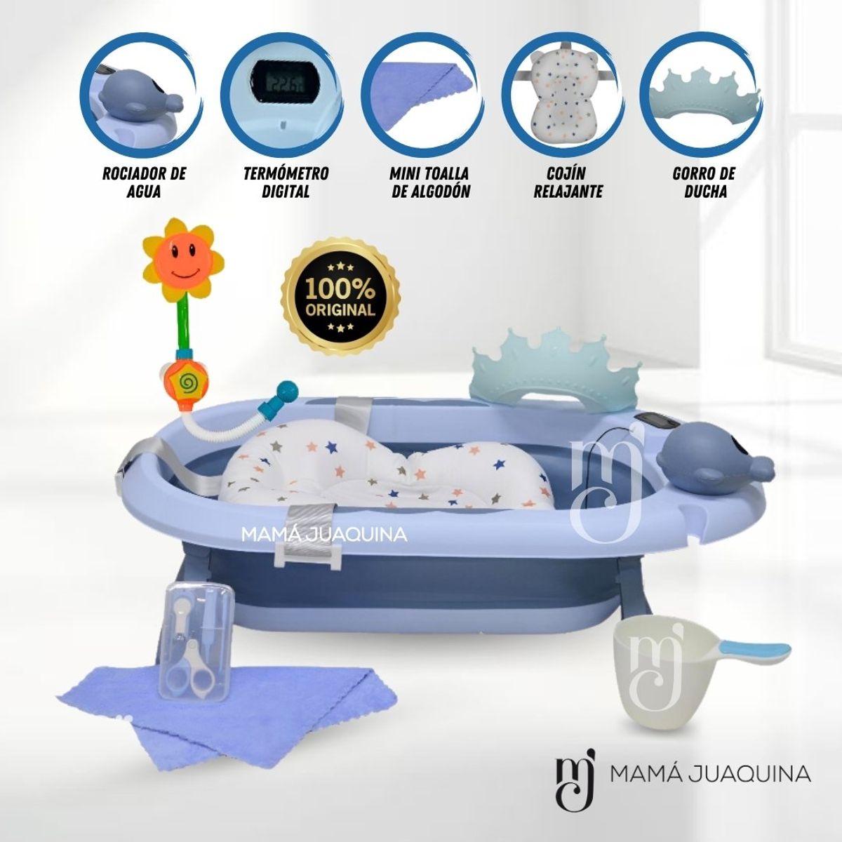 BABY - Bañera Plegable «BERKEN» Azul