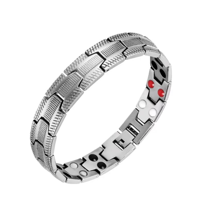 AFRODITA - Pulsera Magnética Saludable Titanio Plata Modelo YSB-22