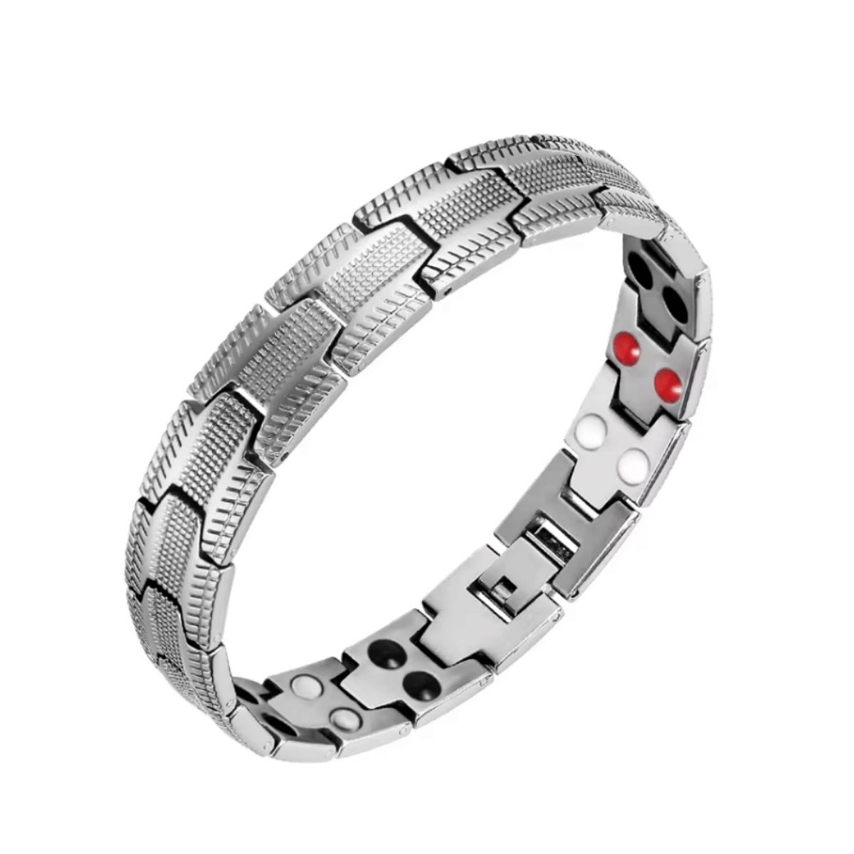 AFRODITA - Pulsera Magnética Saludable Titanio Plata Modelo YSB-22