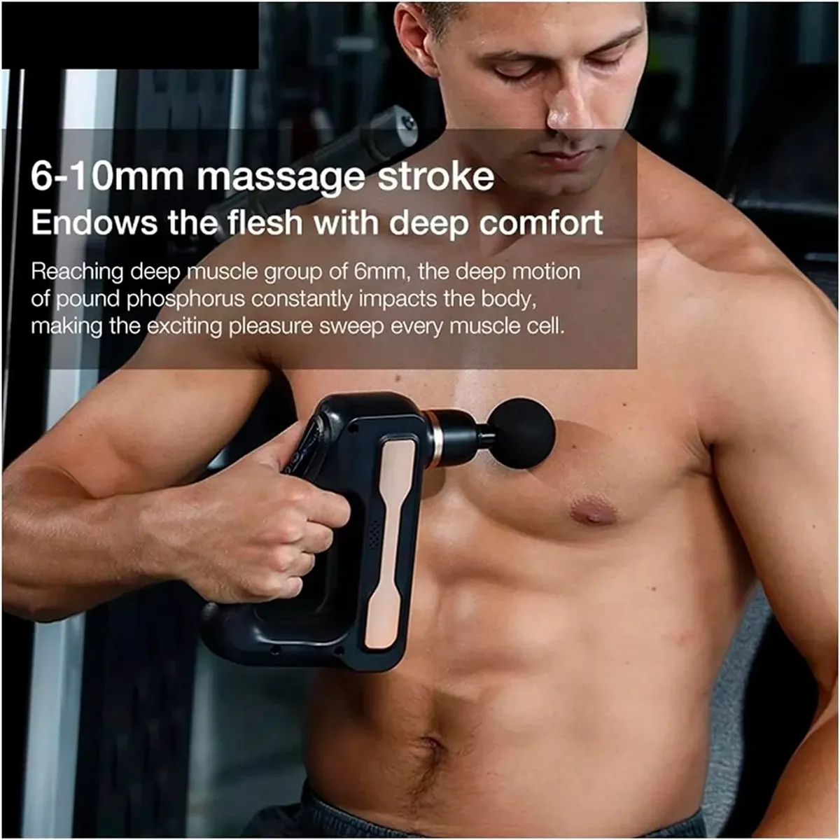 PERUMASSAGE - Pistola de Masaje Profesional con 8 Cabezales y 32 Velocidades