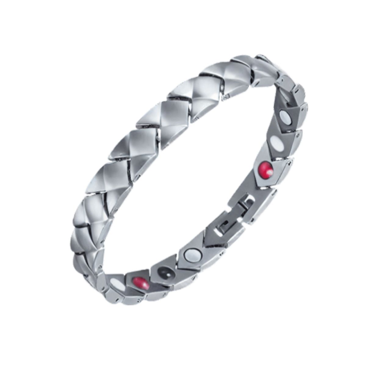 AFRODITA - Pulsera Magnética Saludable Titanio Plata Modelo YSB-146