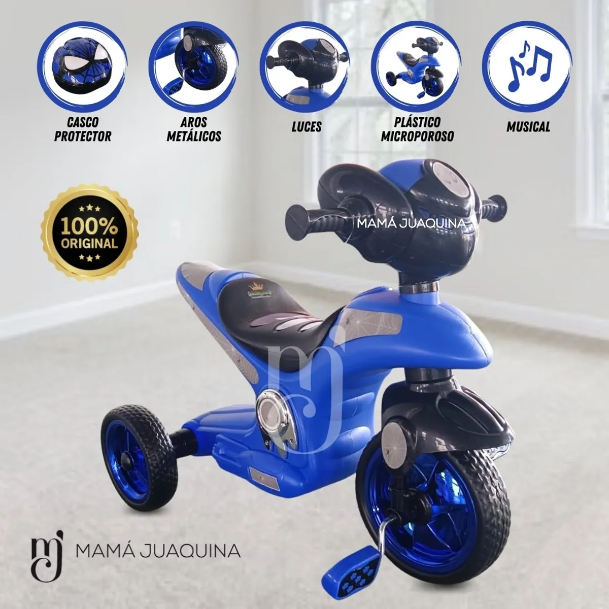 BABY - Trimoto a Pedal para Niños Musical «SERVANN» Blue