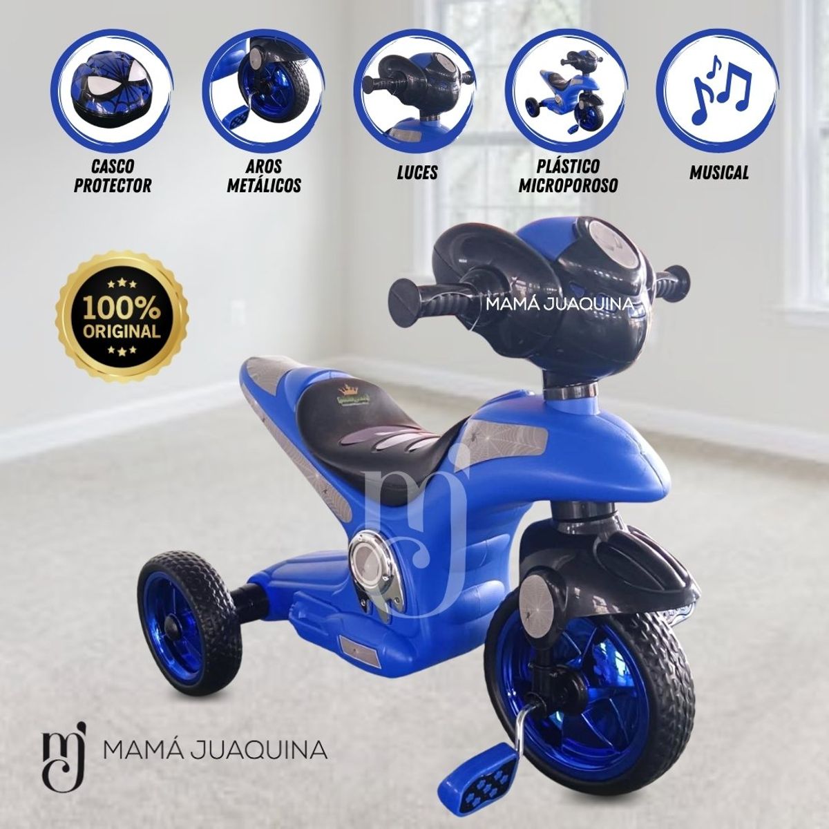 BABY - Trimoto a Pedal para Niños Musical «SERVANN» Blue