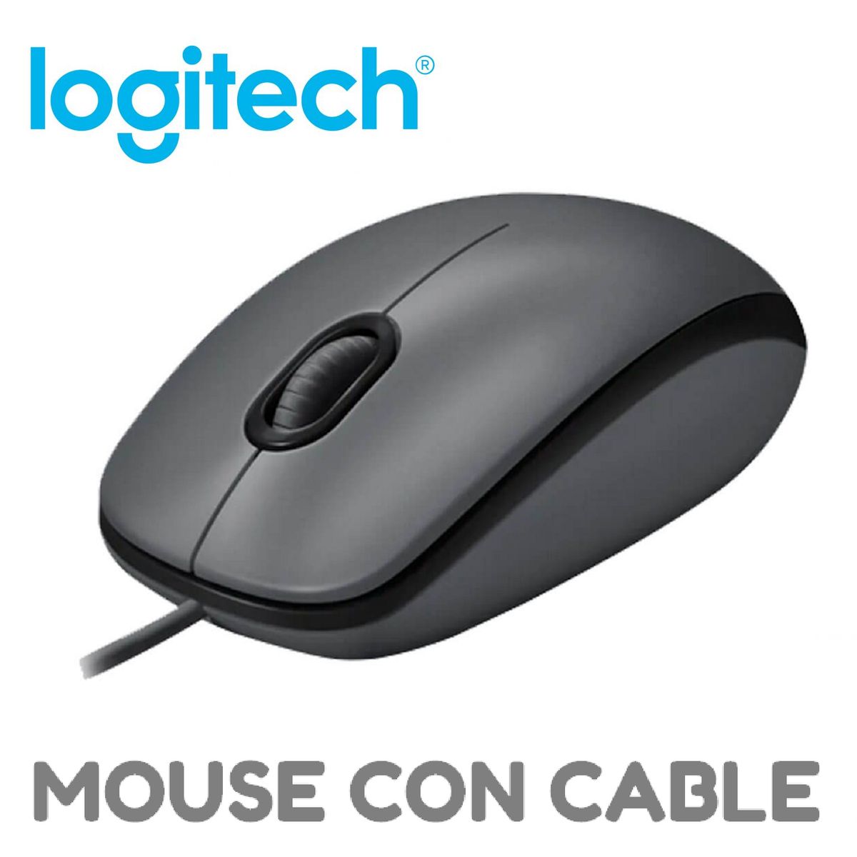 LOGITECH - MOUSE LOGITECH M90 con cable usb color Plomo