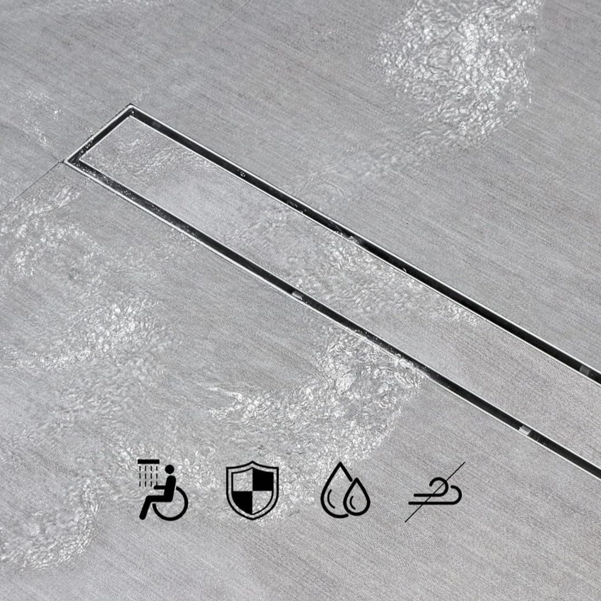 GENERICO - Sumidero Reversible de Acero Inoxidable SS304 10x40cm Alto Transito