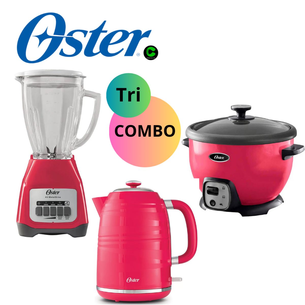 OSTER - TRICOMBO OSTER OLLA  ARROCERA CKSTRC8029+HERVIDOR BVSTKT4177+LICUADORA