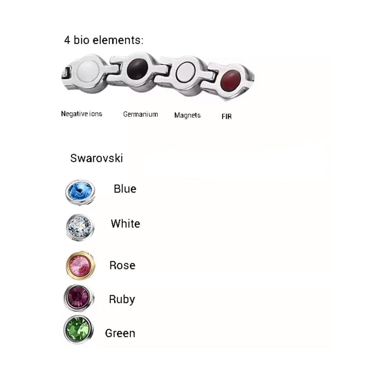 AFRODITA - Pulsera Magnética Saludable Con Brillantes de Swarovski Green