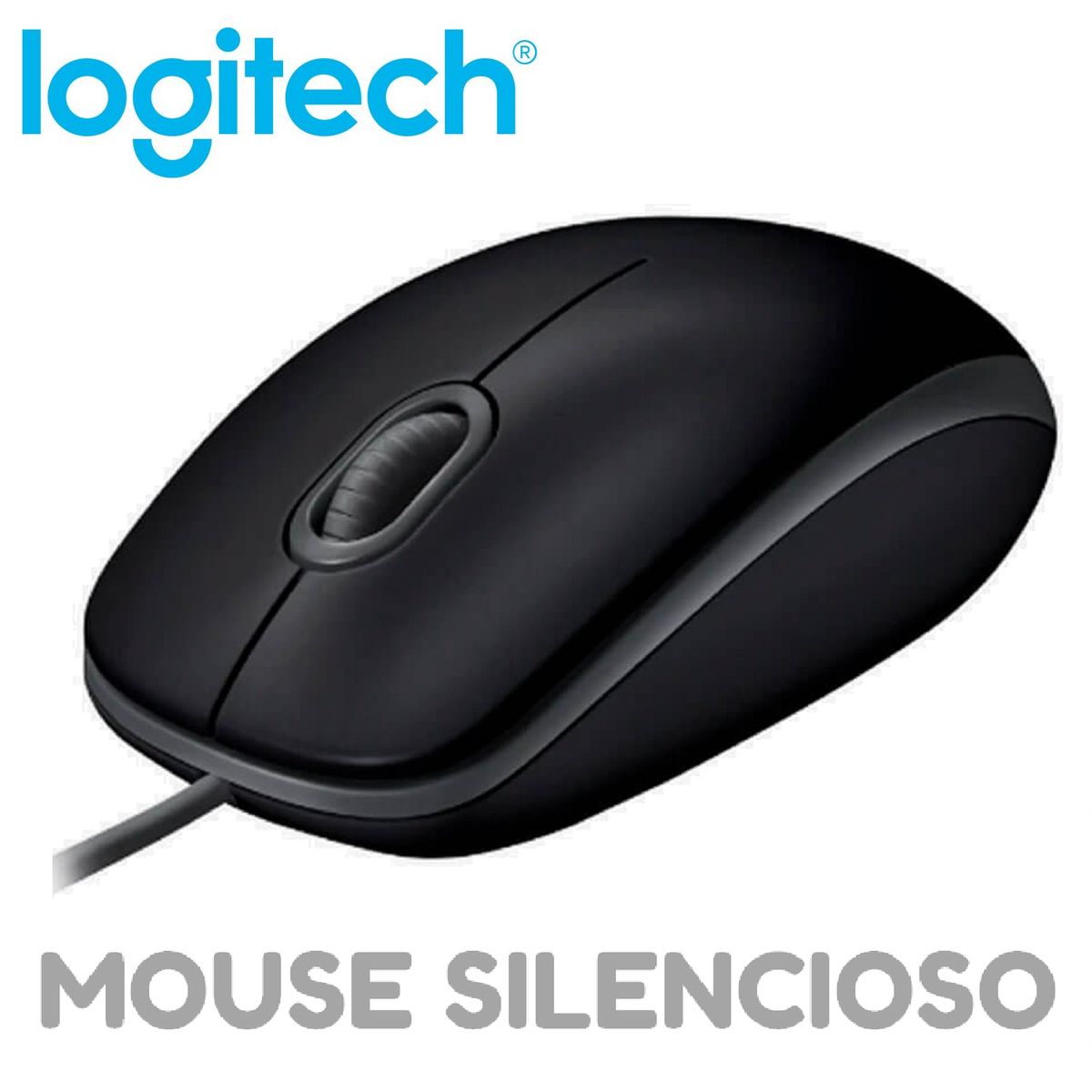 LOGITECH - MOUSE LOGITECH M110 silencioso con cable usb color Negro