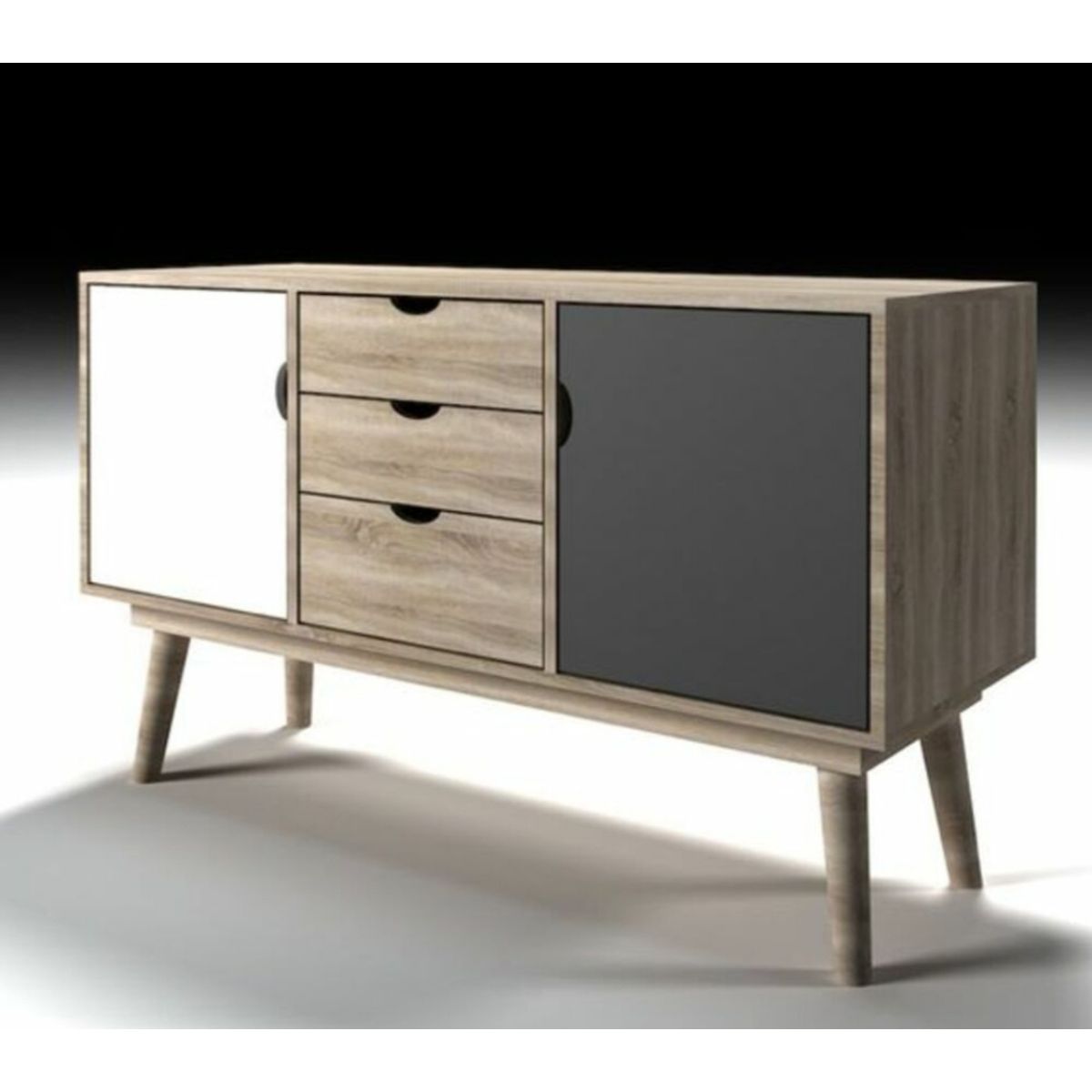 GENERICO - Aparador Moderno Felícitas Color Blanco y Grafito R&R MUEBLES