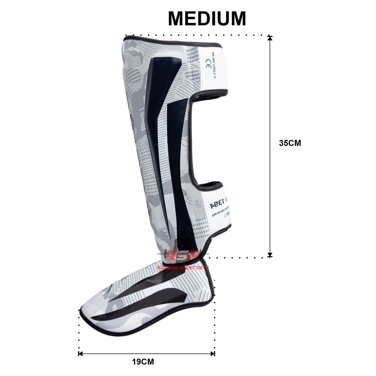 MUTH - Canilleras Espinilleras Muay Thai Mma Sanda Blanco Talla M