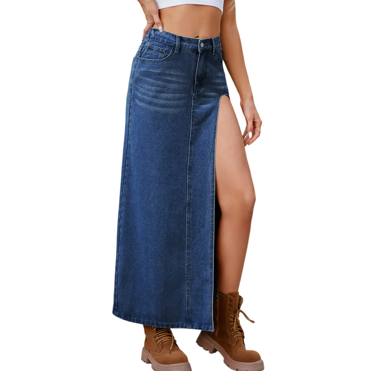 BLWOENS - Falda Jeans Mujer - Azul