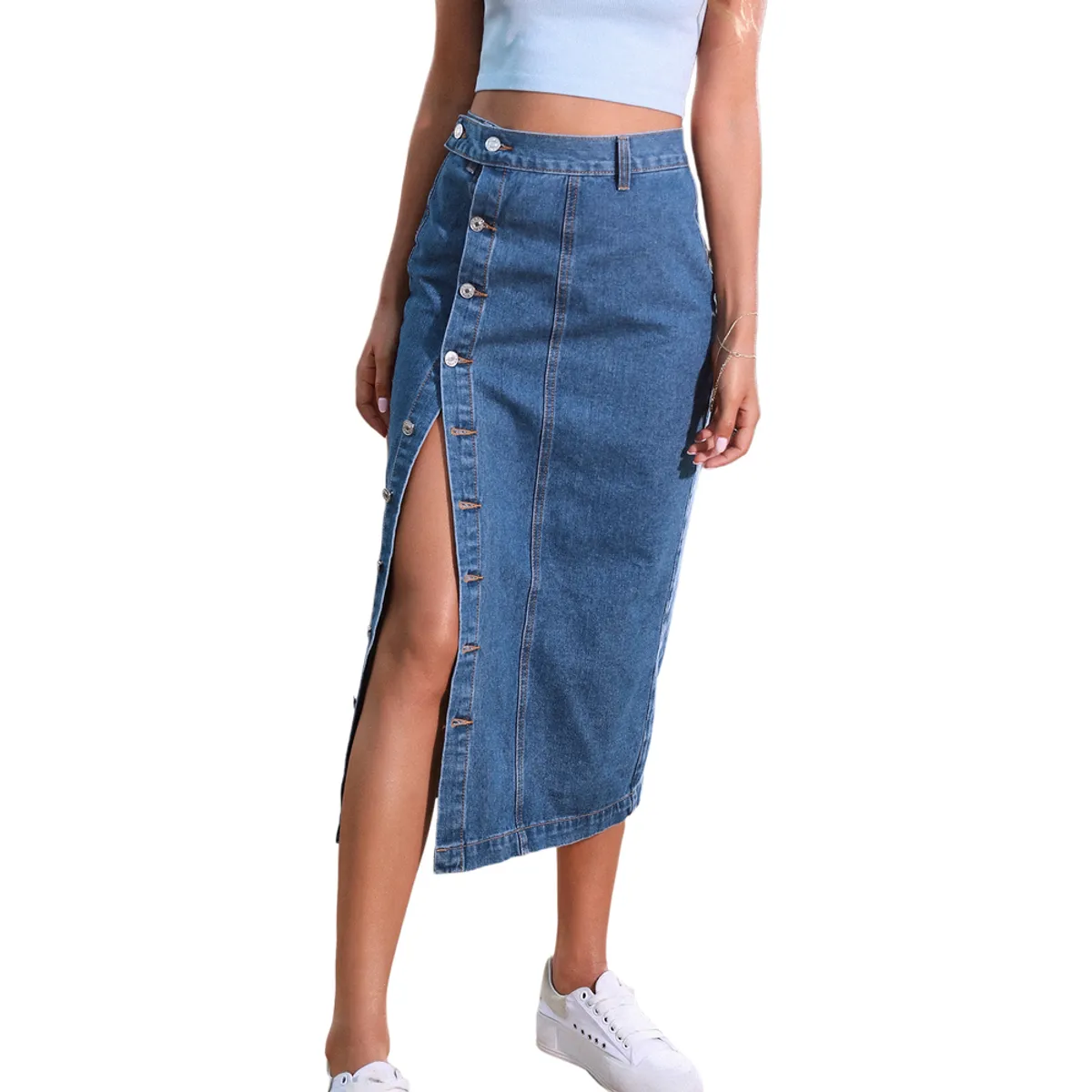 BLWOENS - Falda Jeans Mujer - Azul